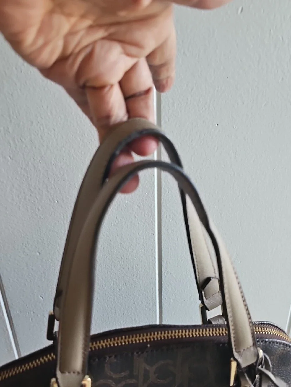 Calvin Klein Dark Brown Monogram Satchel